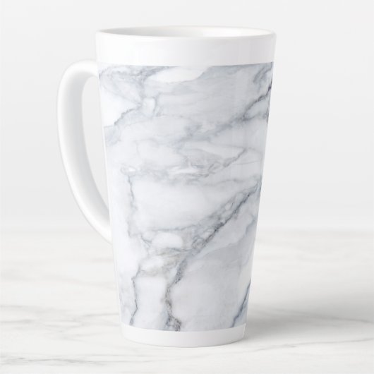 Tasse Latte Marbre blanc Carrara Calacatta Texture (Angle gauche)