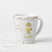 Tasse Latte Marbre blanc d'or de la QUEEN BEE (Angle droit)