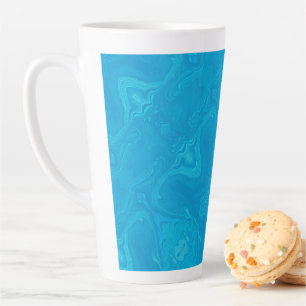 Tasse Latte Marbre Bleu Abstrait HP Personnalisé