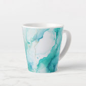 Tasse Latte Marbre d'encre Mint Aqua (Angle droit)