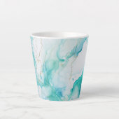 Tasse Latte Marbre d'encre Mint Aqua (Devant)