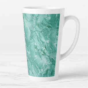 Tasse Latte Marbre Détaillé Tourbillonnant de Couleur Vert Tur