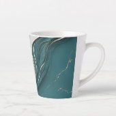 Tasse Latte Marbre doré Turquoise foncé moderne (Droite)
