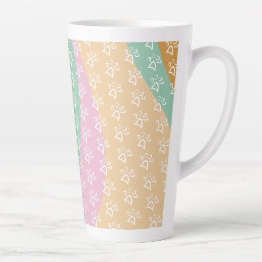 Tasse Latte Marbre Empreinte de patte rétro Super (Droite)