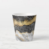 Tasse Latte Marbre noir avec or assez (Devant)