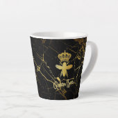 Tasse Latte Marbre Noir Or QUEEN BEE (Angle droit)