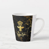 Tasse Latte Marbre Noir Or QUEEN BEE (Droite)