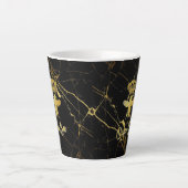 Tasse Latte Marbre Noir Or QUEEN BEE (Devant)