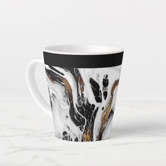 Tasse Latte "Marbre or et noir" (Angle gauche)