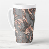 Tasse Latte Marbre rose gris or design moderne (Angle gauche)