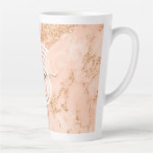 Tasse Latte Marbre rose Parties scintillant or, Nom du script (Droite)