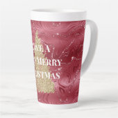 Tasse Latte Marbre rouge Parties scintillant or arbre de Noël (Angle droit)