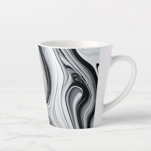 Tasse Latte Marbre soufflé d'encre - Élégance intemporelle