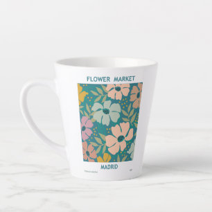 Tasse Latte Marché aux fleurs Madrid Imprimer