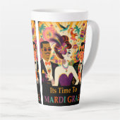 Tasse Latte Mardi Gras Cocktail Futur Du Milieu Du Siècle (Angle droit)