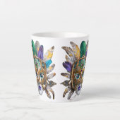 Tasse Latte Mardi Gras Météo et Masque Métal (Devant)