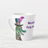 Tasse Latte Mardi Gras Steampunk Party Animal Alligator (Angle gauche)
