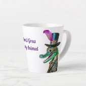 Tasse Latte Mardi Gras Steampunk Party Animal Alligator (Angle droit)