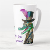 Tasse Latte Mardi Gras Steampunk Party Animal Alligator (Angle droit)