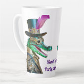 Tasse Latte Mardi Gras Steampunk Party Animal Alligator (Angle gauche)