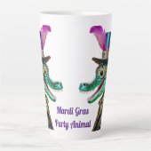 Tasse Latte Mardi Gras Steampunk Party Animal Alligator (Devant)