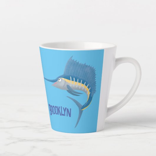 Tasse Latte Marée de plaisance de l'espadon (Droite)