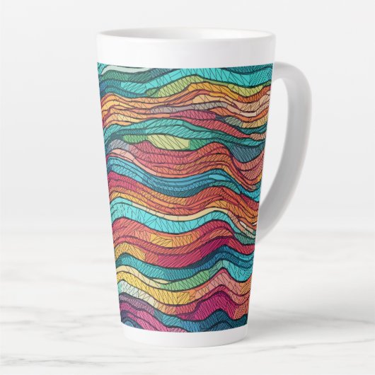 Tasse Latte Marée mosaïque (Angle droit)