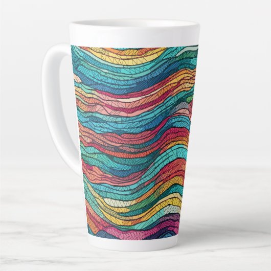 Tasse Latte Marée mosaïque (Angle gauche)