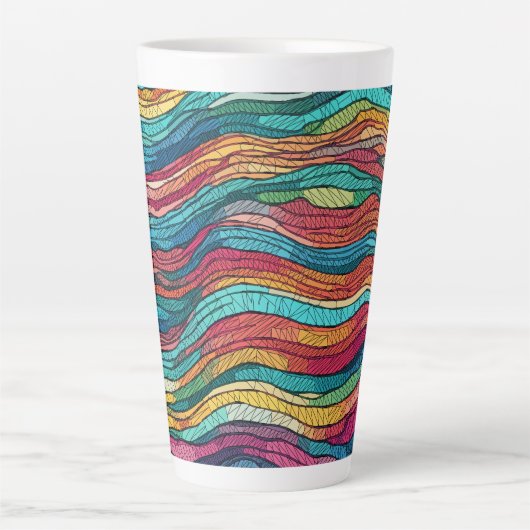 Tasse Latte Marée mosaïque (Devant)