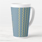 Tasse Latte Marée sarcelle Vagues dorées (Angle droit)