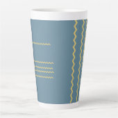 Tasse Latte Marée sarcelle Vagues dorées (Devant)
