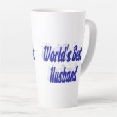 Tasse Latte Mari avec texte bleu (Angle droit)