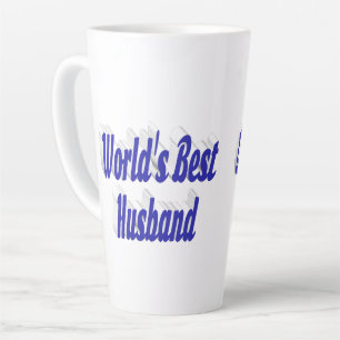 Tasse Latte Mari avec texte bleu