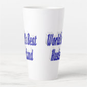 Tasse Latte Mari avec texte bleu (Devant)