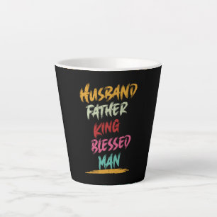 Tasse Latte Mari, Père, Roi, Homme béni FÊTE DES PÈRES