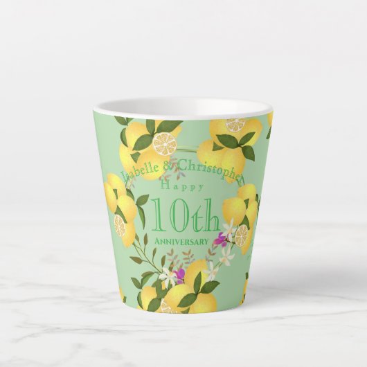 Tasse Latte Mariage Anniversaire Citron Vert (Devant)