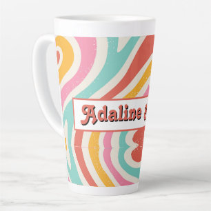 Tasse Latte Mariage Coloré Rétro Groovy Années 70