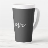 Tasse Latte Mariage d'amour Arrière - plan gris élégant (Angle droit)