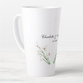 Tasse Latte Mariage Élégant Créatif Floral Blanc Chic (Angle gauche)