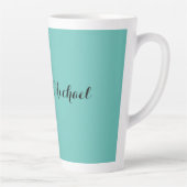 Tasse Latte Mariage Élégant minimaliste classique bleu (Droite)