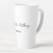 Tasse Latte Mariage Élégant Script Creative Black White (Angle droit)
