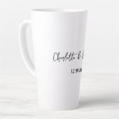 Tasse Latte Mariage Élégant Script Creative Black White (Angle gauche)