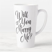 Tasse Latte Mariage Élégant Script Proposition de mariage  (Droite)