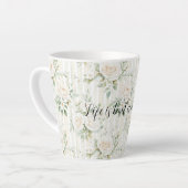 Tasse Latte Mariage Fleurs de roses crème romantiques Fête de (Angle gauche)