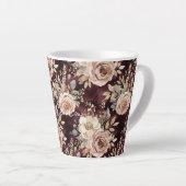 Tasse Latte Mariage Floral Rouge Bourgogne Rosé (Angle droit)