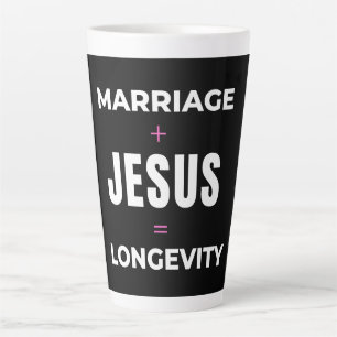 Tasse Latte Mariage + Jésus = Longévité