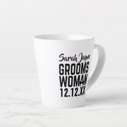 Tasse Latte Mariage moderne Favor Groomswoman (Angle droit)