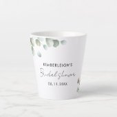 Tasse Latte Mariage personnalisé écriture Eucalyptus (Devant)