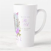 Tasse Latte Mariage photo de ruban Rose violet (Droite)