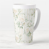 Tasse Latte Mariage romantique à fleurs blanches (Angle droit)